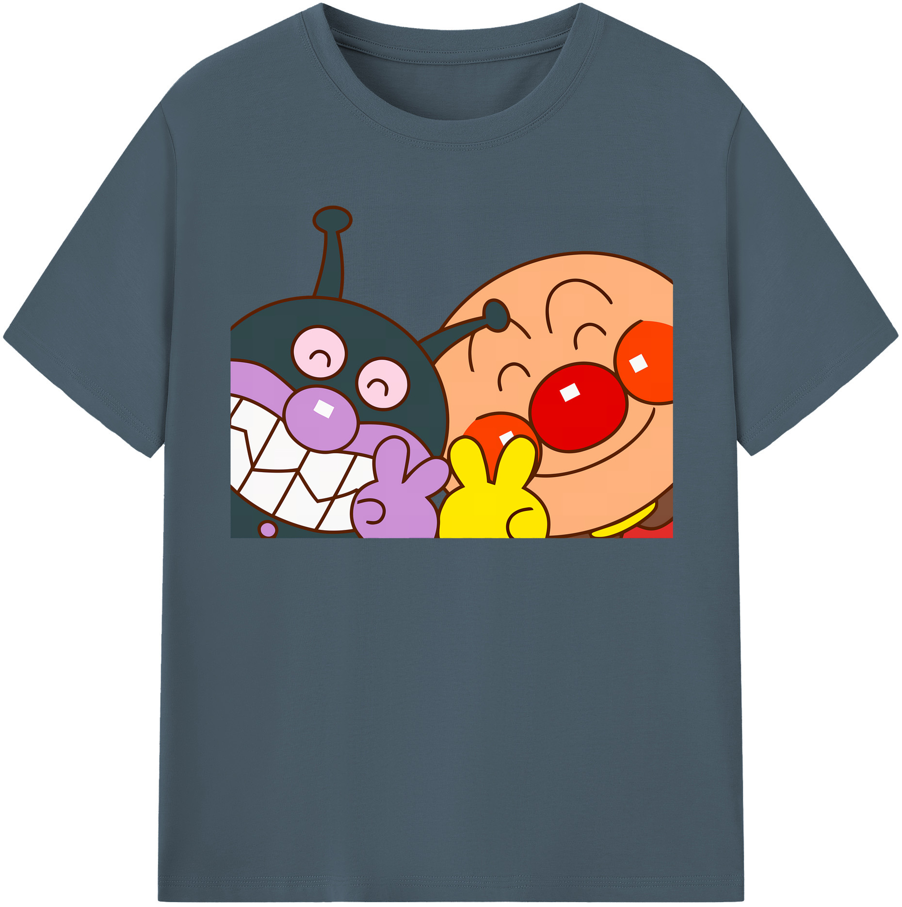 （画像用） アンパンマン Anpanman 綿100％半袖Tシャツ（フロントプリント）